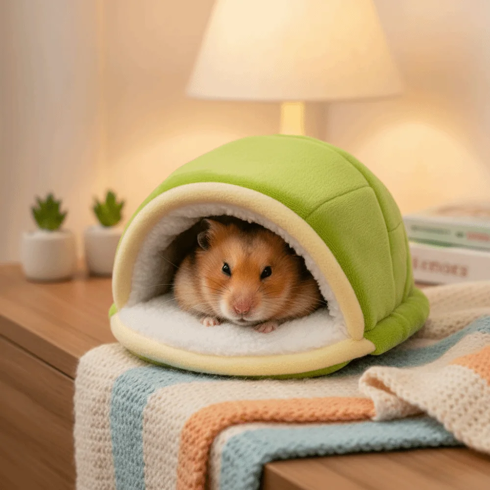 

Portable Hamster Warm Nest Turtle Shell Shape Cozy Winter Bird Nest Soft Washable Hamster Sleeping Bag Pet Supplies