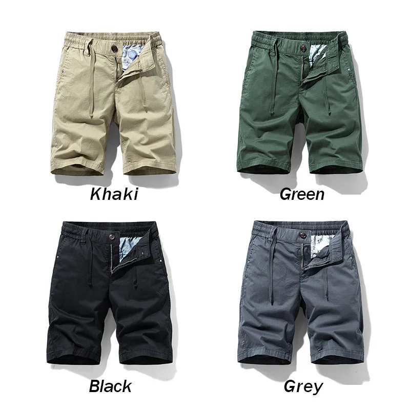 Heren Mode Nieuwe Katoenen Cargo Zak Shorts Heren Casual Rijbroek Bermuda Effen Shorts Lente Mode Jogger Shorts Broek Man