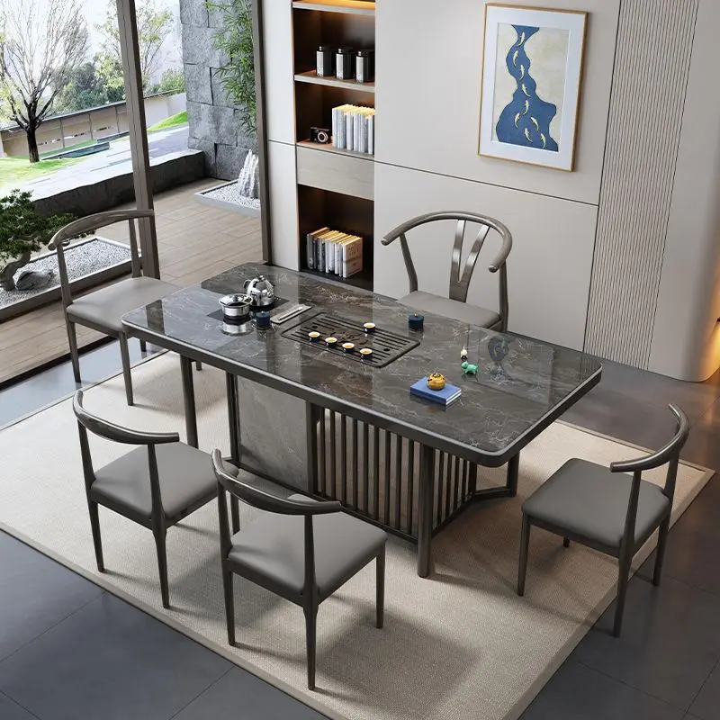 Rock slab tea table office living room modern tea table boiling water integrated coffee table