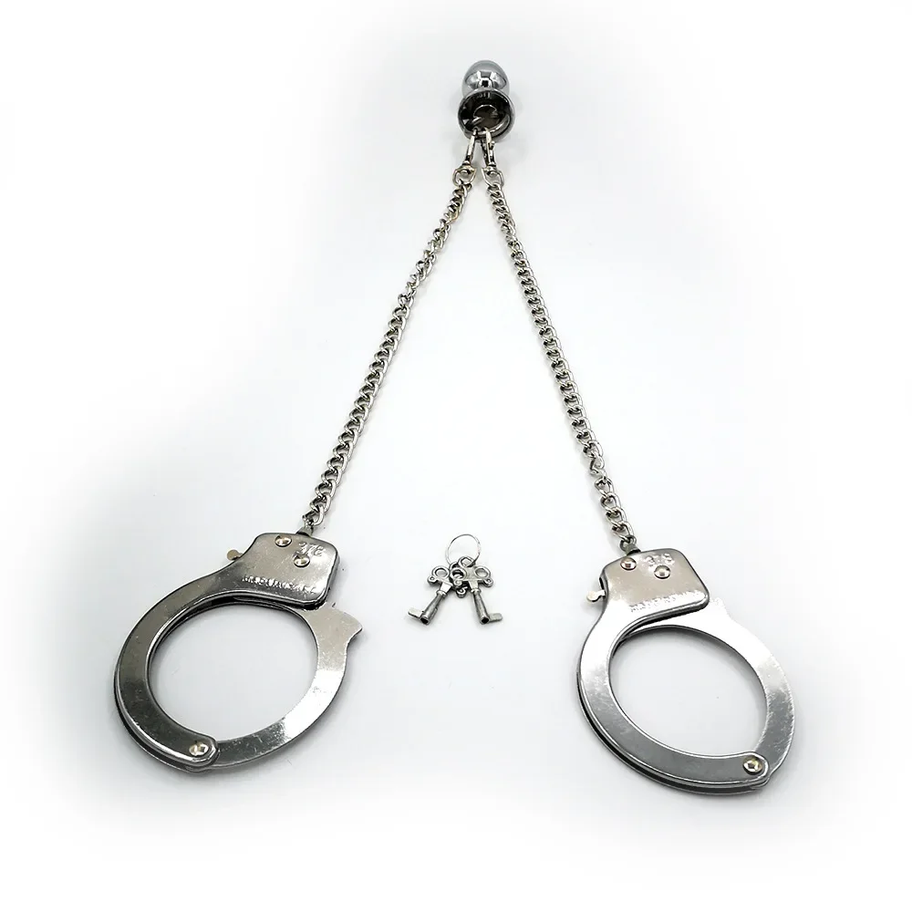 Tassel Metal Anal Plug Handcuffs Traction SM Bondage Male Female Backyard Out Adult Products Anal наручники 18 +