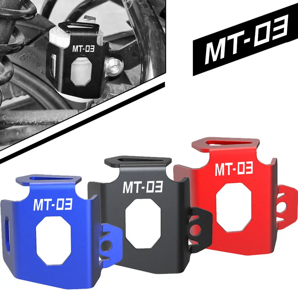 FOR YAMAHA MT03 MT 03 MT-03 MT07 MT 09 MT-07 Motorcycle Rear Brake Pump Fluid Reservoir Cap Cover Guard 2014-2022 2021 2023 2020