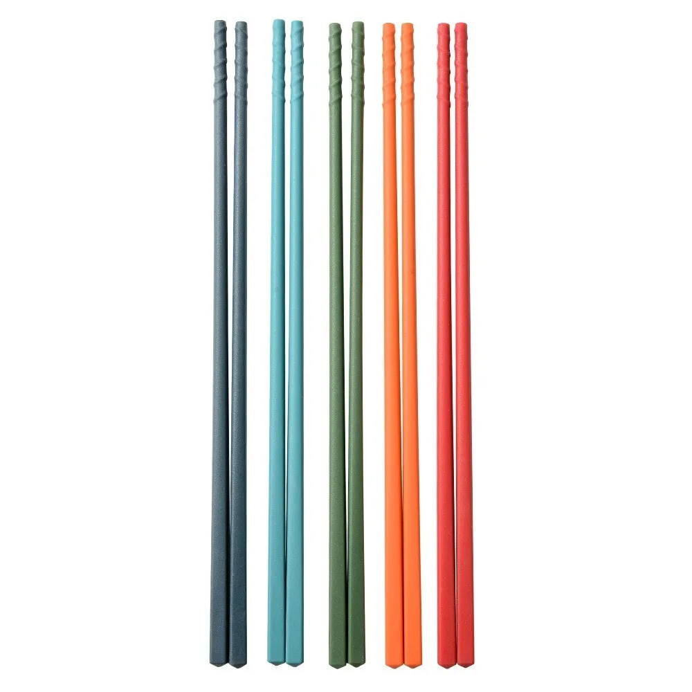 5 pares de palillos reutilizables antideslizantes, resistentes al calor, aptos para lavavajillas, para sushi, ramen, fideos, utensilios de cocina para el hogar