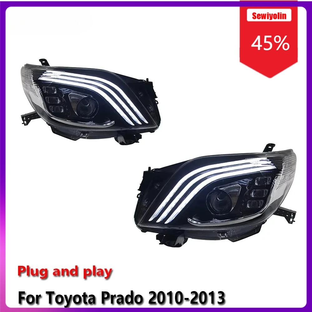 

Автомобильные светодиодные лампы Sewiyolin в сборе для Toyota Prado 2010-2013, противотуманные фары DRL, стоп-сигнал поворота
