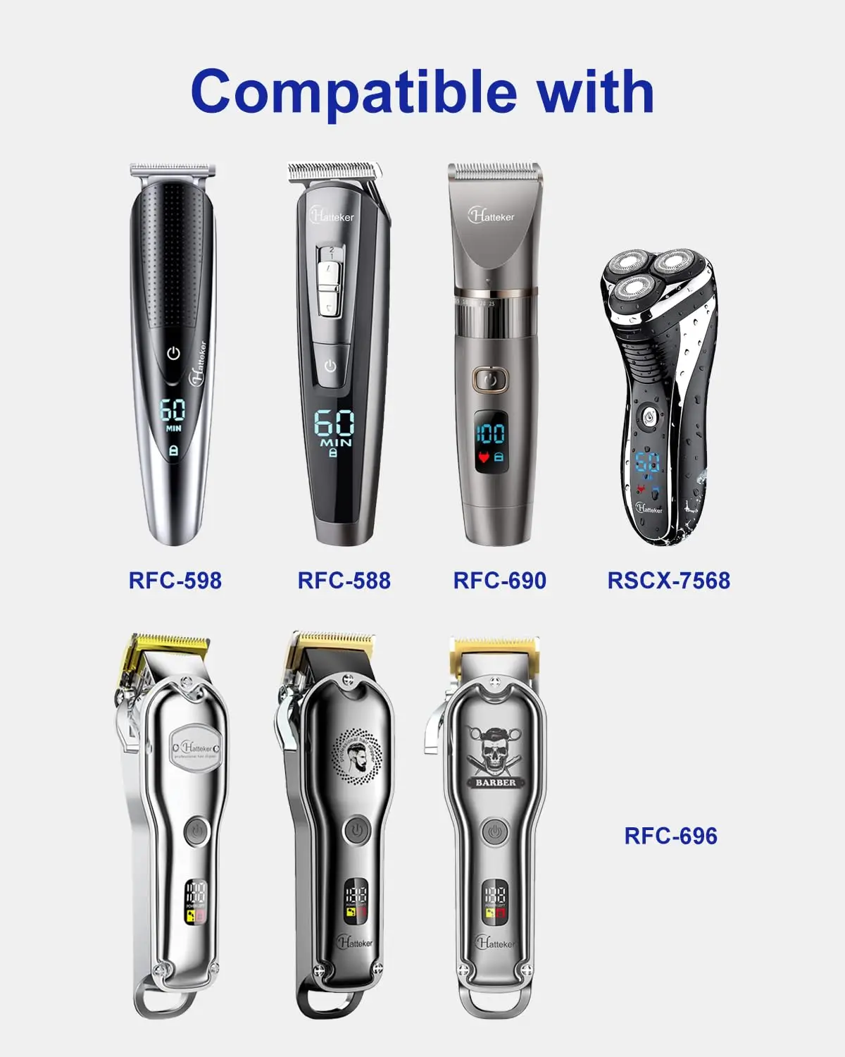 USB Charging Cable Compatible with Hatteker Hair Clipper, 5V Charger for Hatteker RFC-598 RFC-588 RFC-690 RFC-696 RSCX-7568