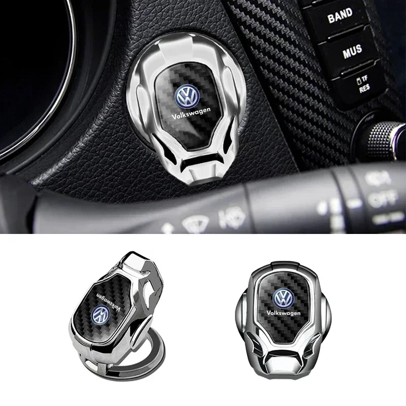 1PCS Auto Engine One-Click Start Stop Button Protective Cover badge decal sticker Auto accessories For VW RLINE R POLO golf GTI