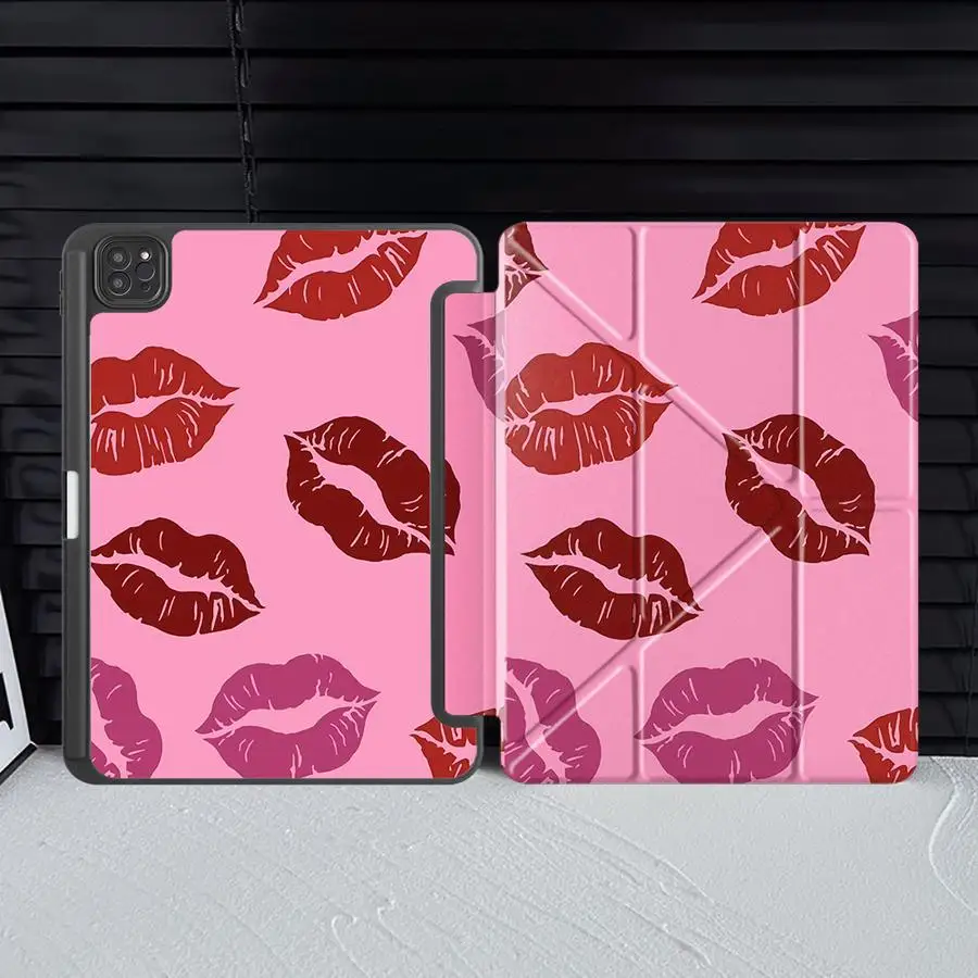 

Sexy Girl Pink Lips Holder Cover Tablet Case For iPad Air 2025 4 5 M3 Mini 7 6 Pro 10th 7th 11th 9th 8th Air M2 1 2 M4