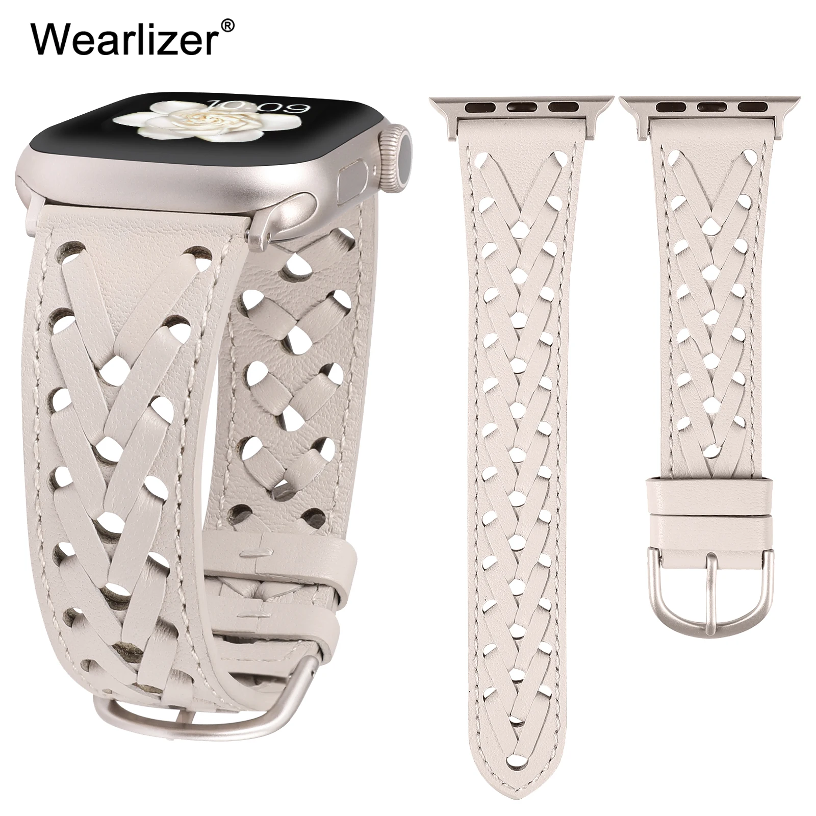 

Wearlizer Fashion Leather Strap For correa apple watch Band 44mm 45mm 42mm 40mm 38mm Strap For IWatch Ultra 9 8 7 6 5 4 3 SE 2 1