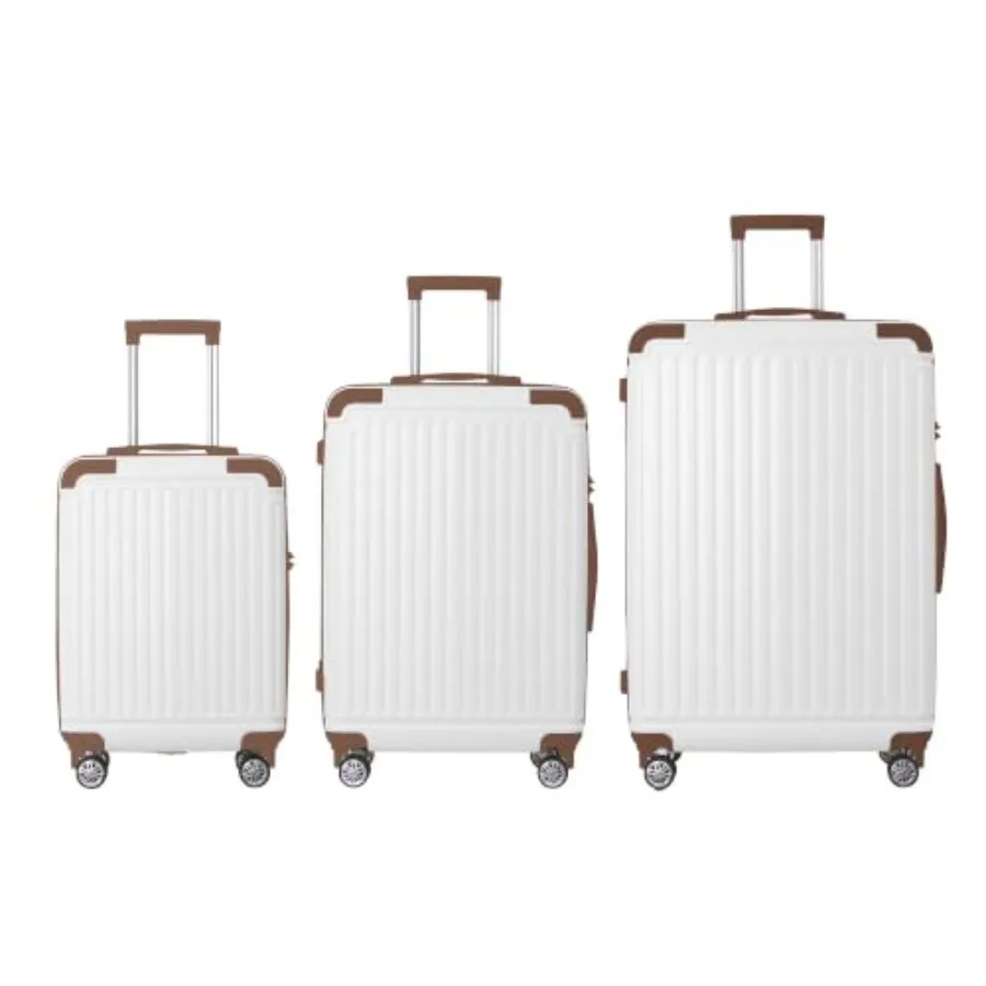 3-Piece ABS Hardshell Luggage Set, Lightweight Durable Suitcases with 4 Silent Spinner Wheels, TSA Lock and Scratch-Resistant S