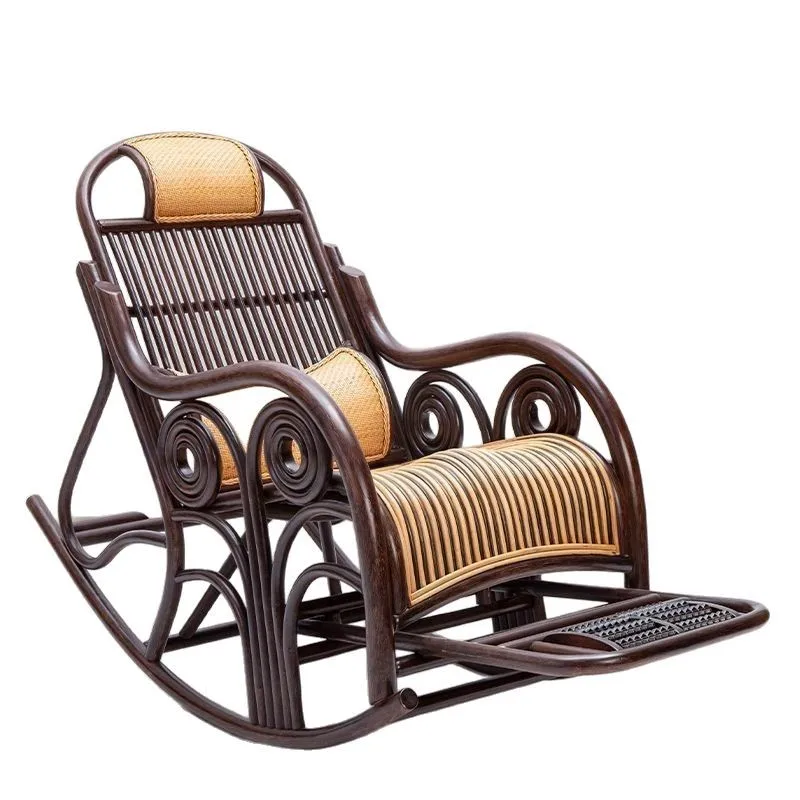 

[Natural rattan] Handmade rattan leisure chair rocking chair nap chair household simple creativity for the elderly