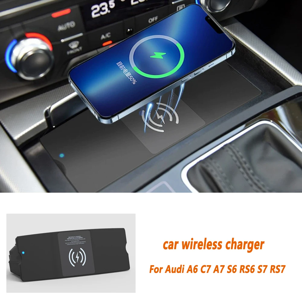 

Wireless Charger Panel For Audi A6 C7 A7 S6 RS6 S7 RS7 Phone Mount Wireless Charge Mobile Fast Charging Interior