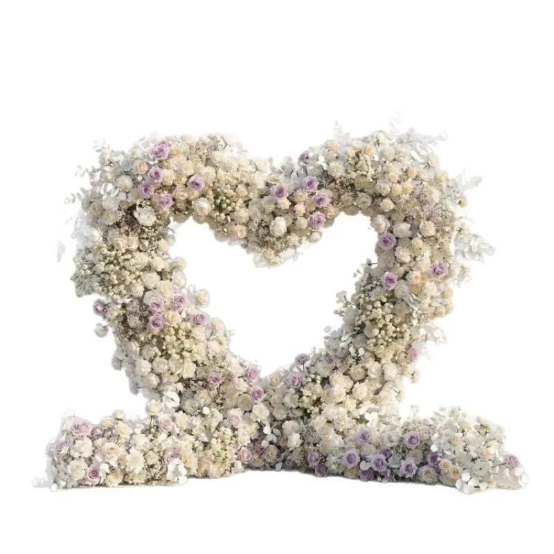 Wedding scene decoration love flower row marriage proposal engagement ceremony arrangement love shelf simulation flower