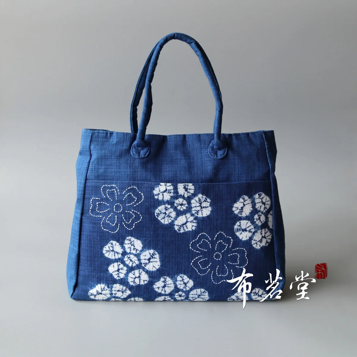 Tie-dye large flower shoulder backpack, hand-tie-dye pure cotton fabric