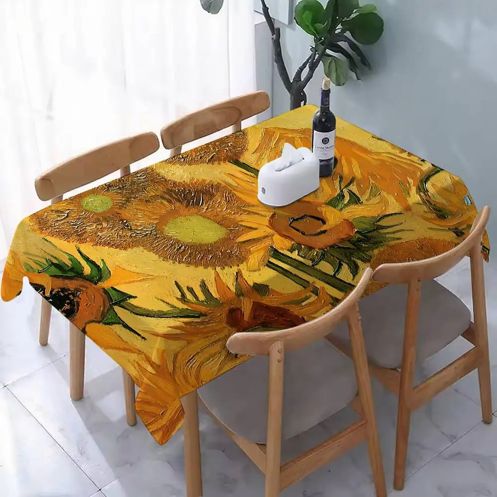 

Скатерть с изображением произведений Винсента Ван Гога, украшение для вечеринки в честь Нового года 2026, для дома, кухни, столовой, пластиковая накидка на стол, 1 шт.
