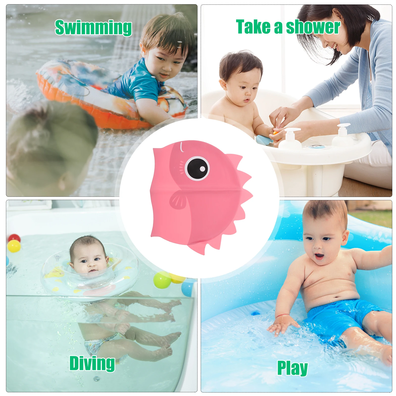 

Flexible Silicone Swim Caps For Kids With Dinosaur Design Waterproof Swim Hat For Boys Girls Swim Accessories