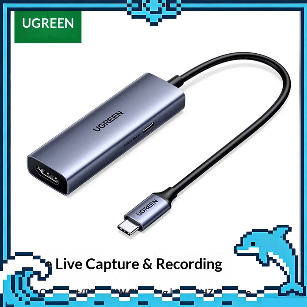 UGREEN UG303 35866 HDMI Video Capture Card 4K Input USB C Streaming Recorder with PD Charging for Live Streaming