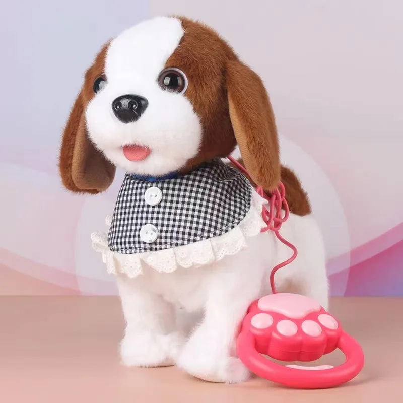 2024 New Electric Electronic Pet Dog Toy Licking Toy Walking Singing Learning Toy Educational Toy with Traction Rope