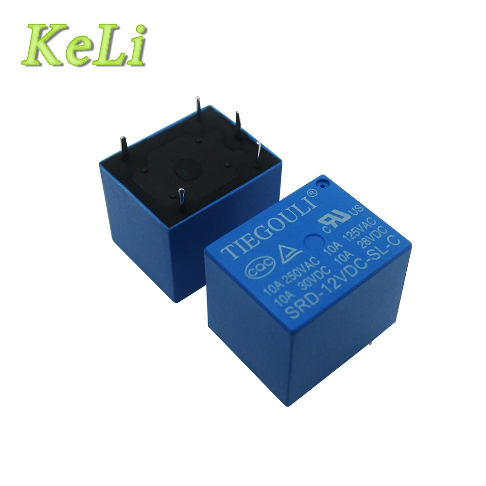 50 Uds SRD-5VDC-SL-C SRD-12VDC-SL-C SRD-24VDC-SL-C 5V 12VDC 24V 10A 250V AC relé de potencia PCB tipo T73-12V