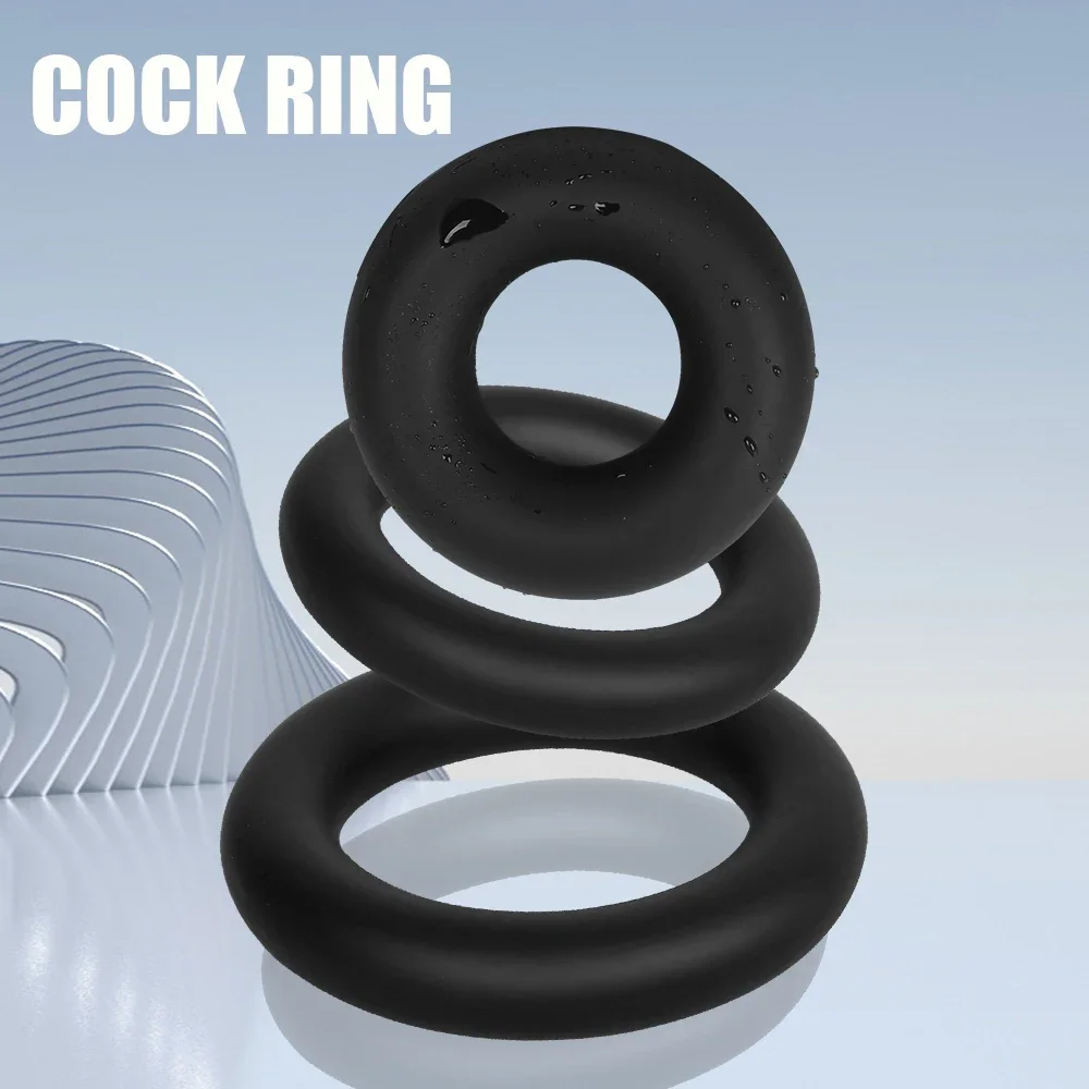 3 Sizes Silicone Cock Ring Penis Enhance Erection Ejaculation Delay Sex Toys for Men Cockring Ball Donuts Ring Sex Shop