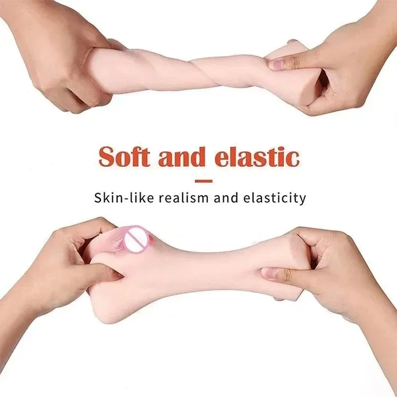 QINGAI- 3D Soft Silicone Artificial Vagina, Realistic Cutting, Male Masturbator, Buttocks, Sex Toys,Glans Sensitivity Trainer,18
