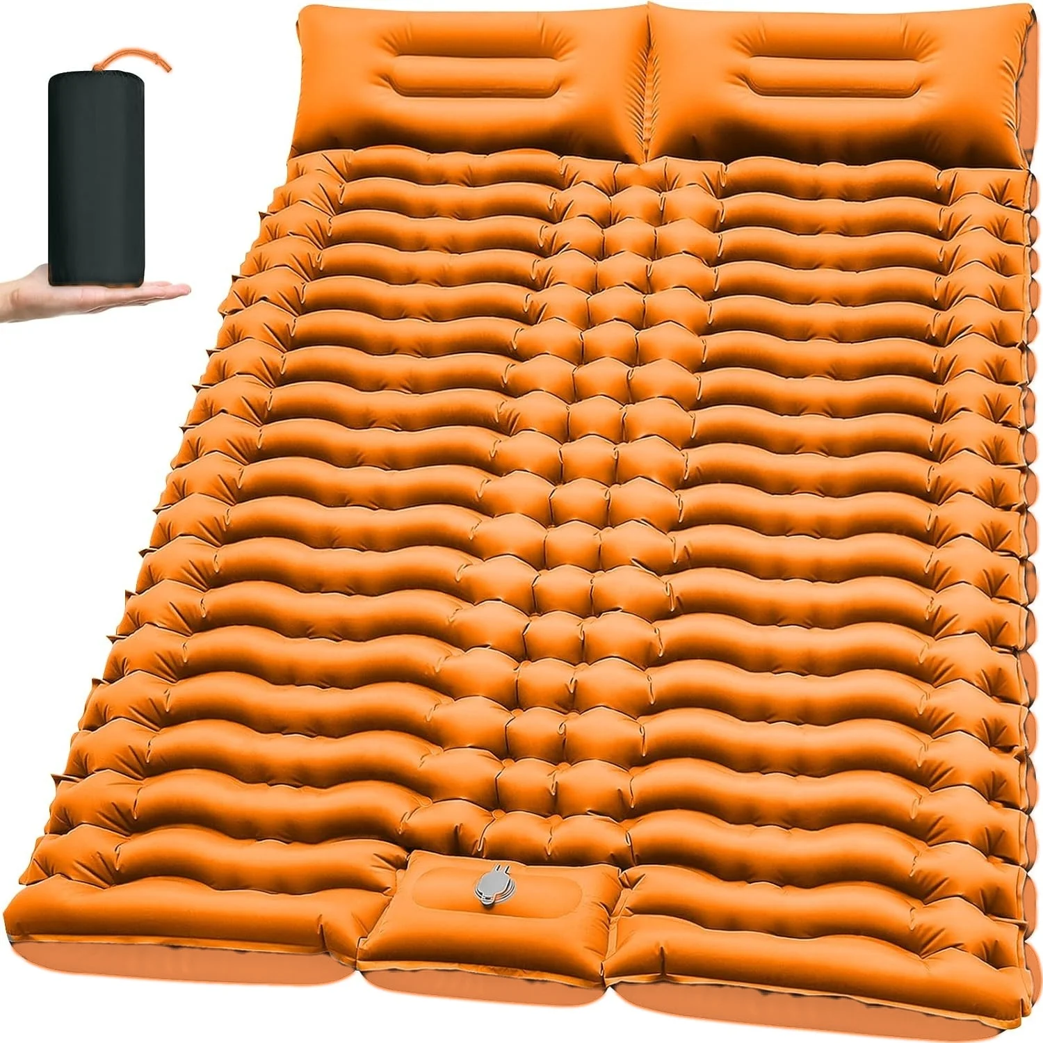 Outdoor 2 Persons Travel Bed Air Mat Double Sleeping Pad For Camping Self Inflating Mat Sleeping Mattress With Pillow For Hiking