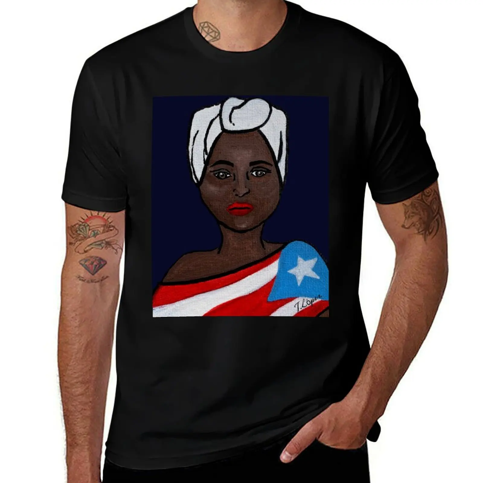 

Afro-Boricua Navy T-Shirt clothes customs summer top anime t shirts t shirts men