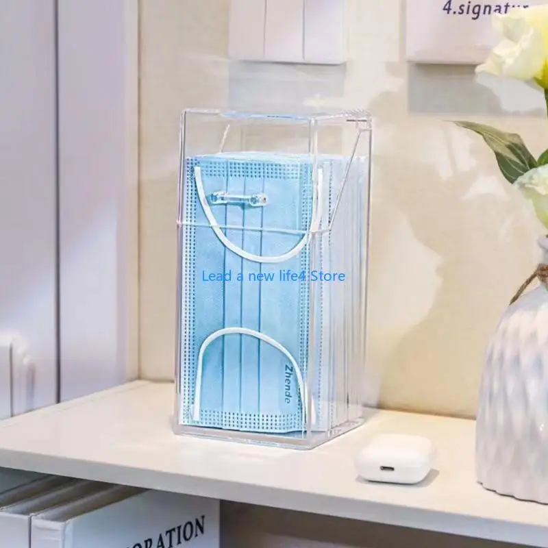 Y55E Clear Acryl Face Maskenspender mit LID Face Maske Storage Box