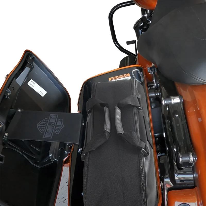 Black Motorcycle Saddle Bag Luggage Soft Rack Liner Saddlebag For Harley Touring Road King Electra Street Glide Ultra Tour 93-23