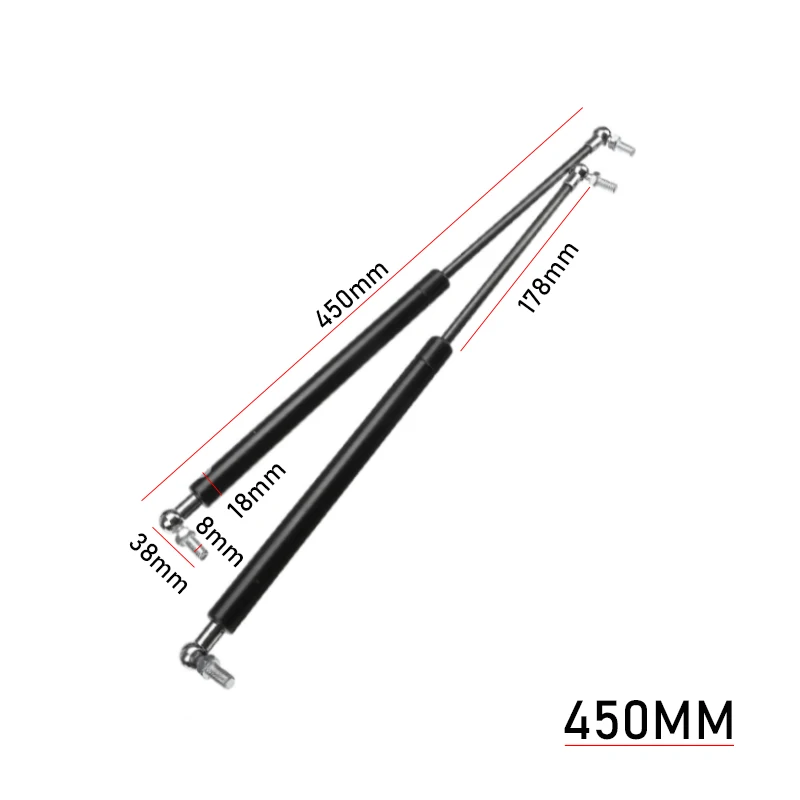 Resorte amortiguador de Gas para coche, barra de puntal de soporte de elevación hidráulica para ventanas de RV, capó de arranque, 2 piezas, 450mm,