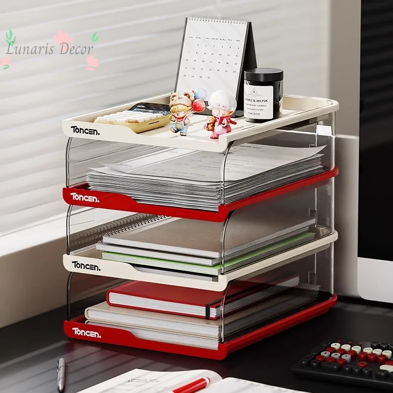Desk Storage Shelf File Book Storage Rack Transparent Multi-layer Finishing Rack Student Books