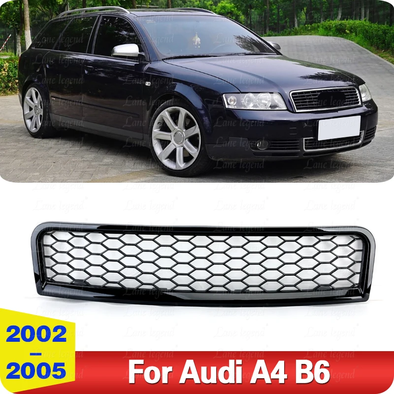 Racing Grills Honeycomb for Audi A4 B6 2002 2003 2004 2005 Black ABS Replacement accessories Mesh Bumper Grille