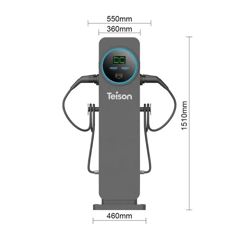 Teison Dual 22kw Floor Stand Commerical Ev Charger Electric Car Ocpp Charging Pile