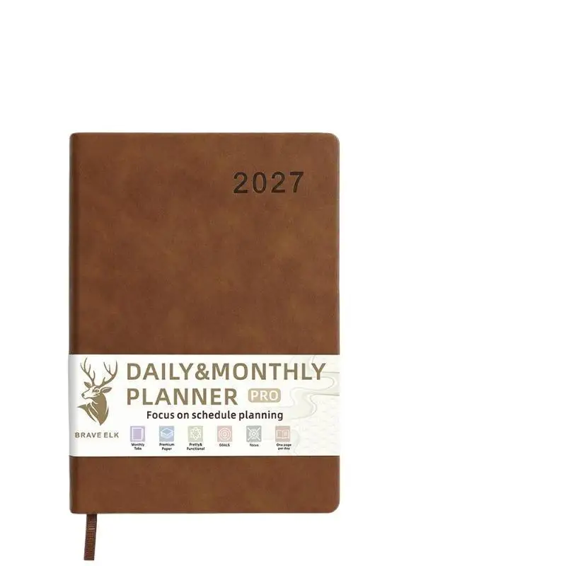New English 2027 Schedule Planner Notepad Wear-resistant Efficiency A5 Agenda Planning Notebook Portable To-do List Notebook