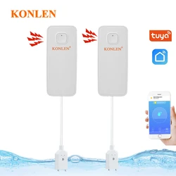 WIFI Water Leak Sensor Flood Leakage Level Buzzer Alarm Detector Tank Bathroom Overflow Home Protection Tuya Smart Life Alert