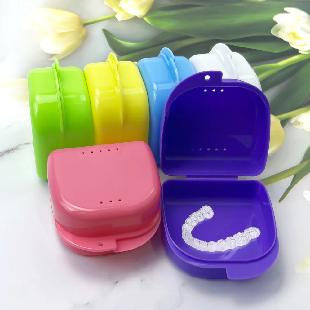 5pcs Retainer Case Orthodontic Denture Storage Box Mouth Guard Case Container Plastic Oral Hygiene Supplies Tray Organizer New