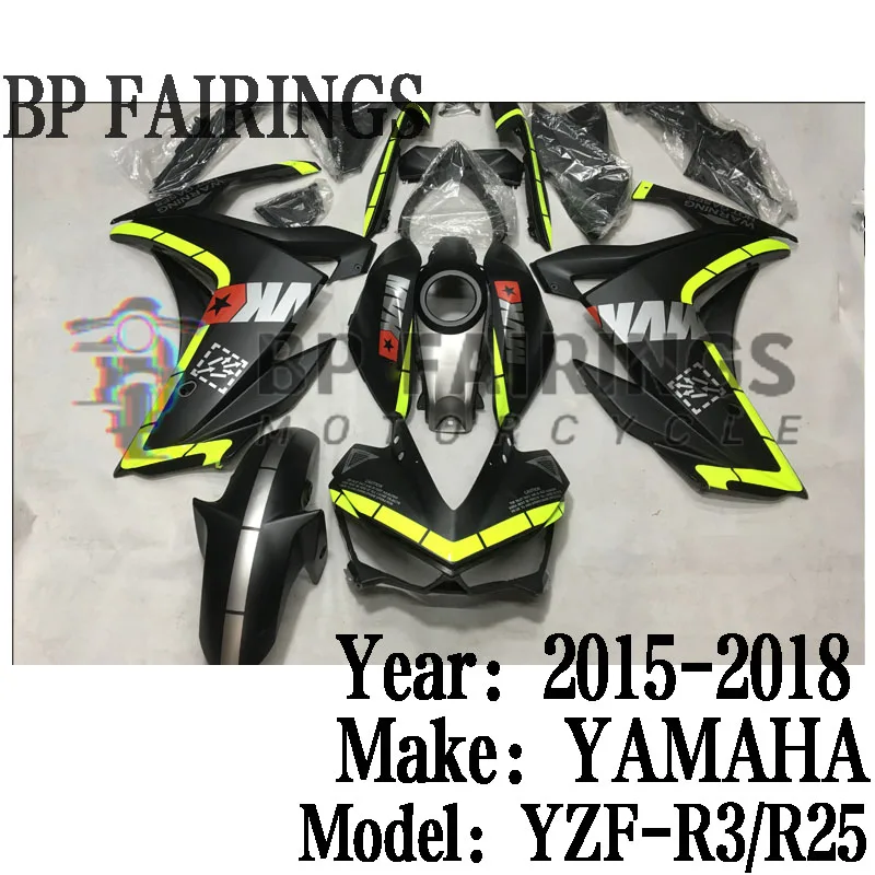 NEW ABS Fairings Kit Fit For YAMAHA YZF R3 2015 2016 2017 2018 Bodywork YZF-R25 15 16 17 18 set Matte Black Green