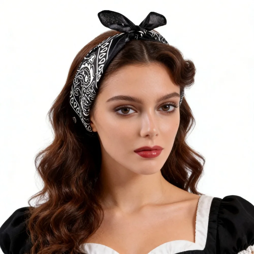 

Classic Satin Square Scarf for Female, Fashion Hijab Hair Wrap Neckerchief Shawl Ribbon