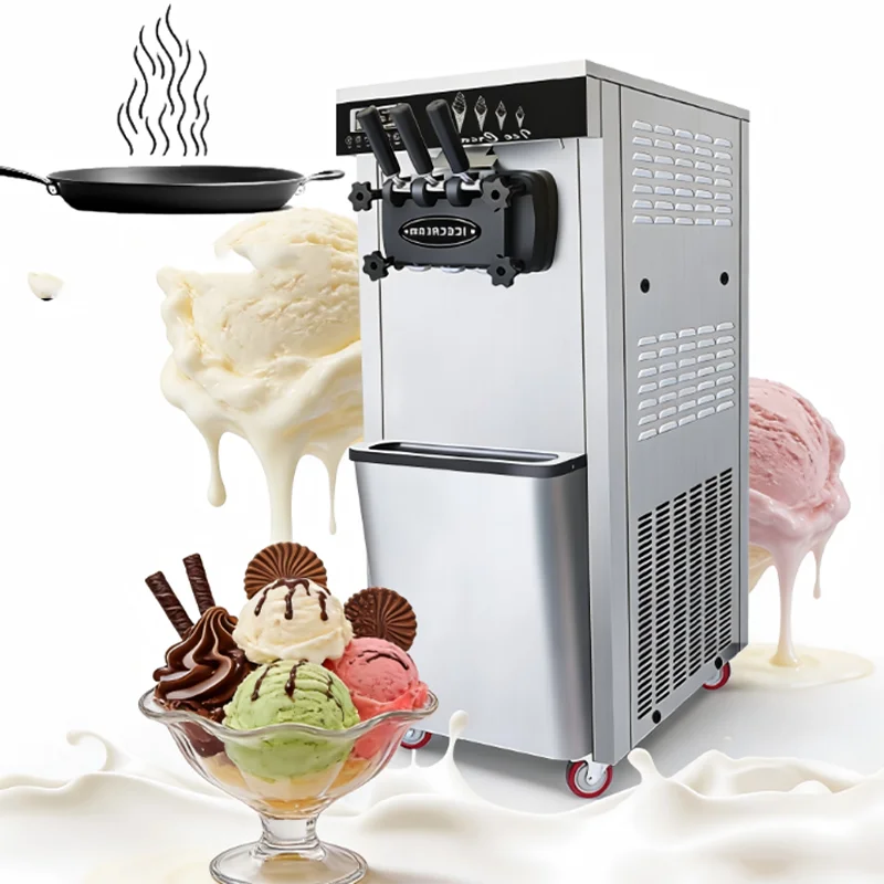 Hot Selling Commercial Three Flavors Soft Serve Ice Cream Vending Machine