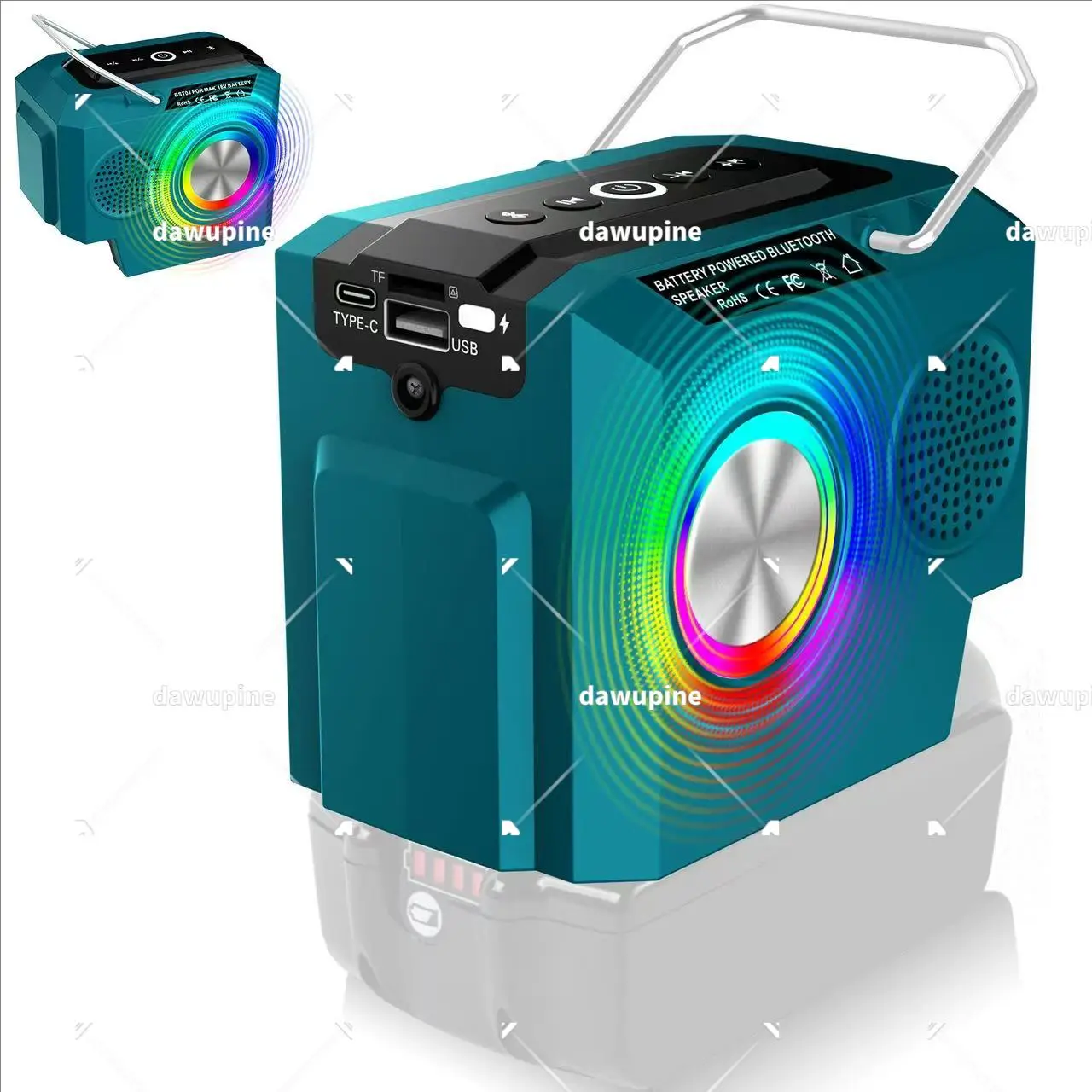 Power Tool Battery Bluetooth Speaker Radio Music Player for Makita for Milwaukee for Dewalt18V Li-ion Battery USB Type-C Charger