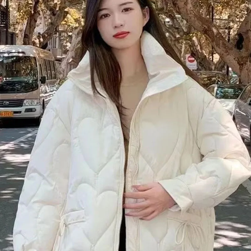 

2025 New Women's Down Cotton Jacket Short Parkers Autumn Winter Coat Korean Style Loose Thick Warm Cotton Coat Overcoat Female