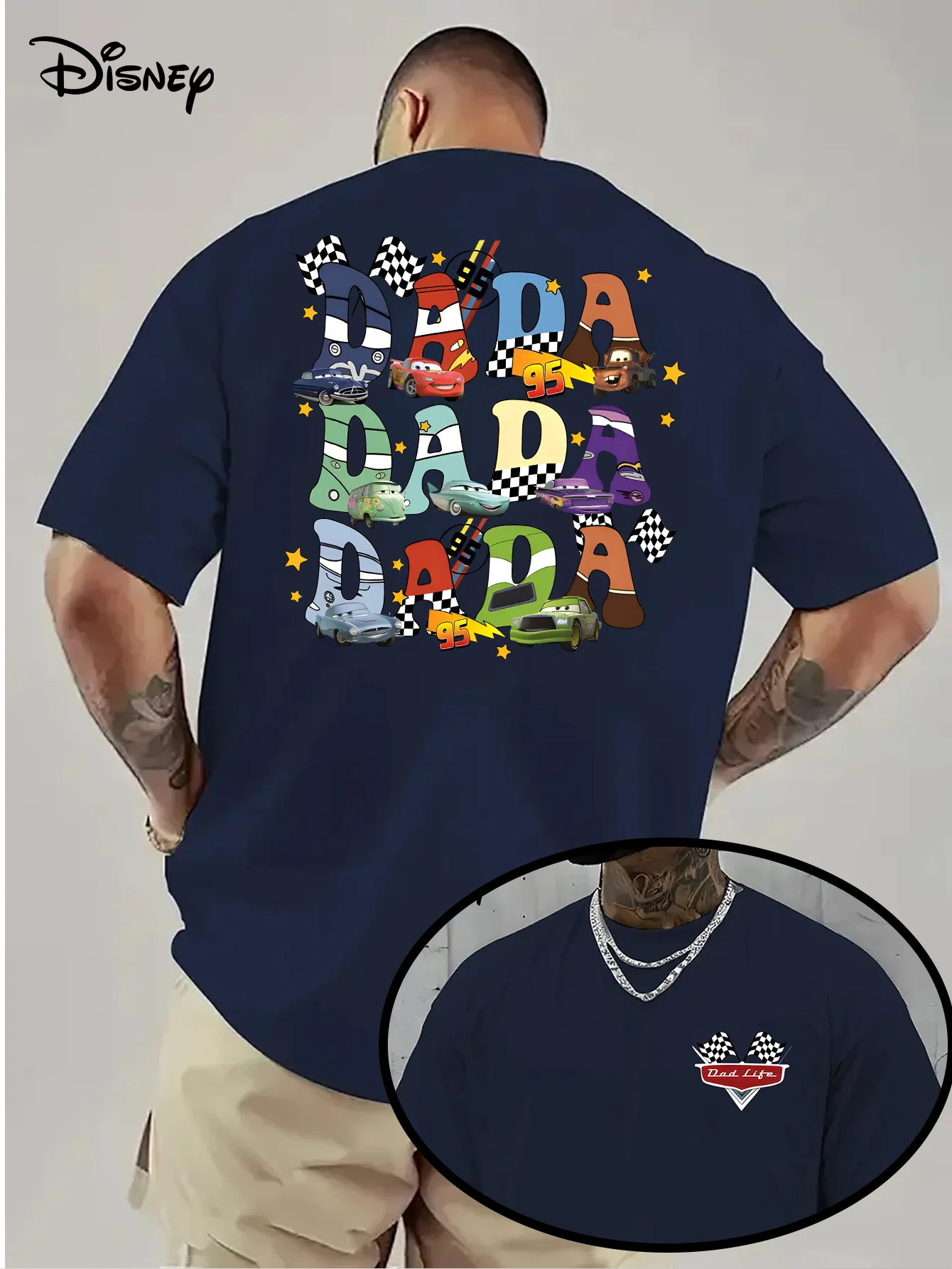 ديزني الكرتون فيلم سيارات رسالة تي شيرت مطبوع صيف جديد للرجال والنساء الشارع الهيب هوب عادية فضفاض كبير قصير الأكمام #3