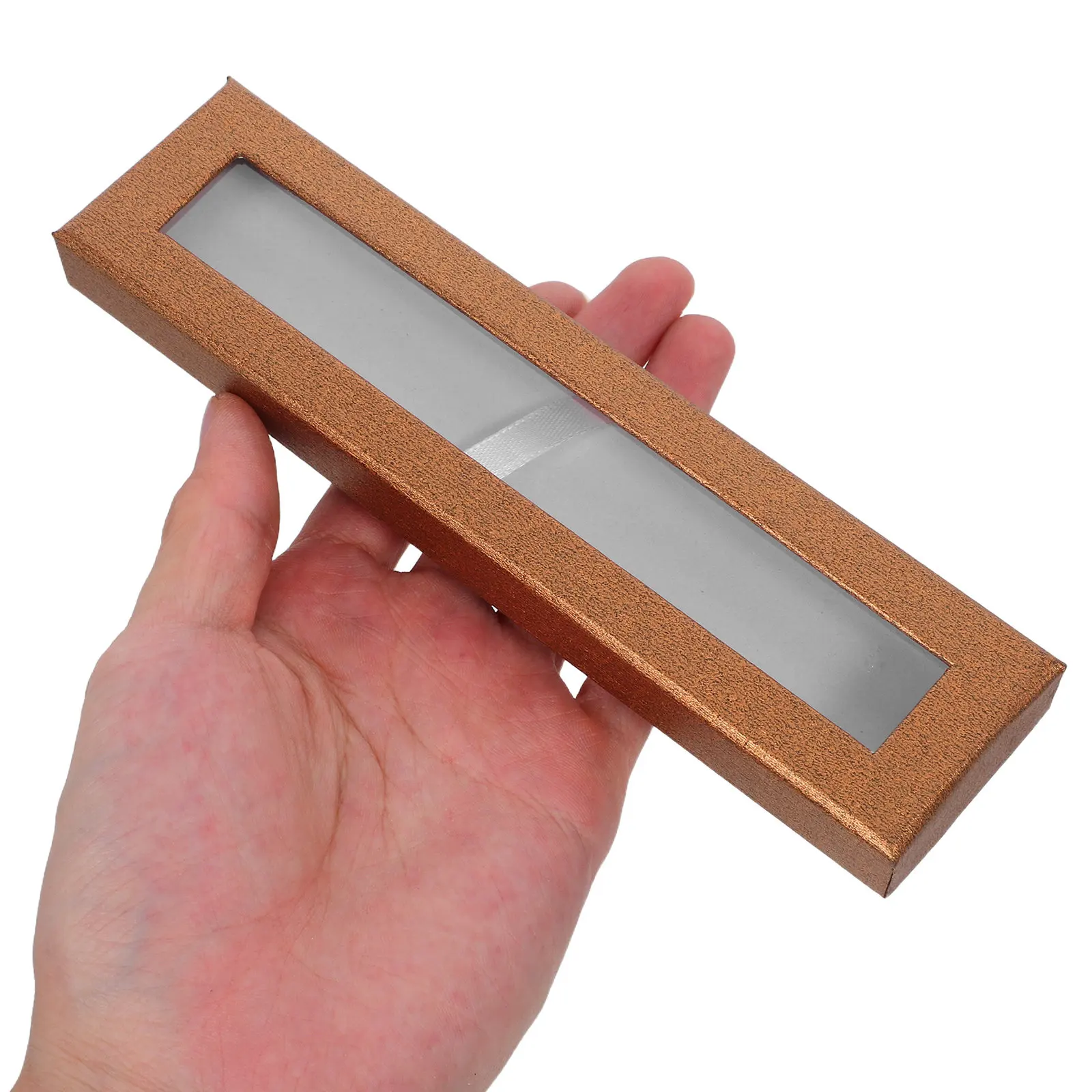 12 Pack Paper Pen Display Boxes with Clear Window Gift Packaging Storage Cases for Office Birthday Souvenirs