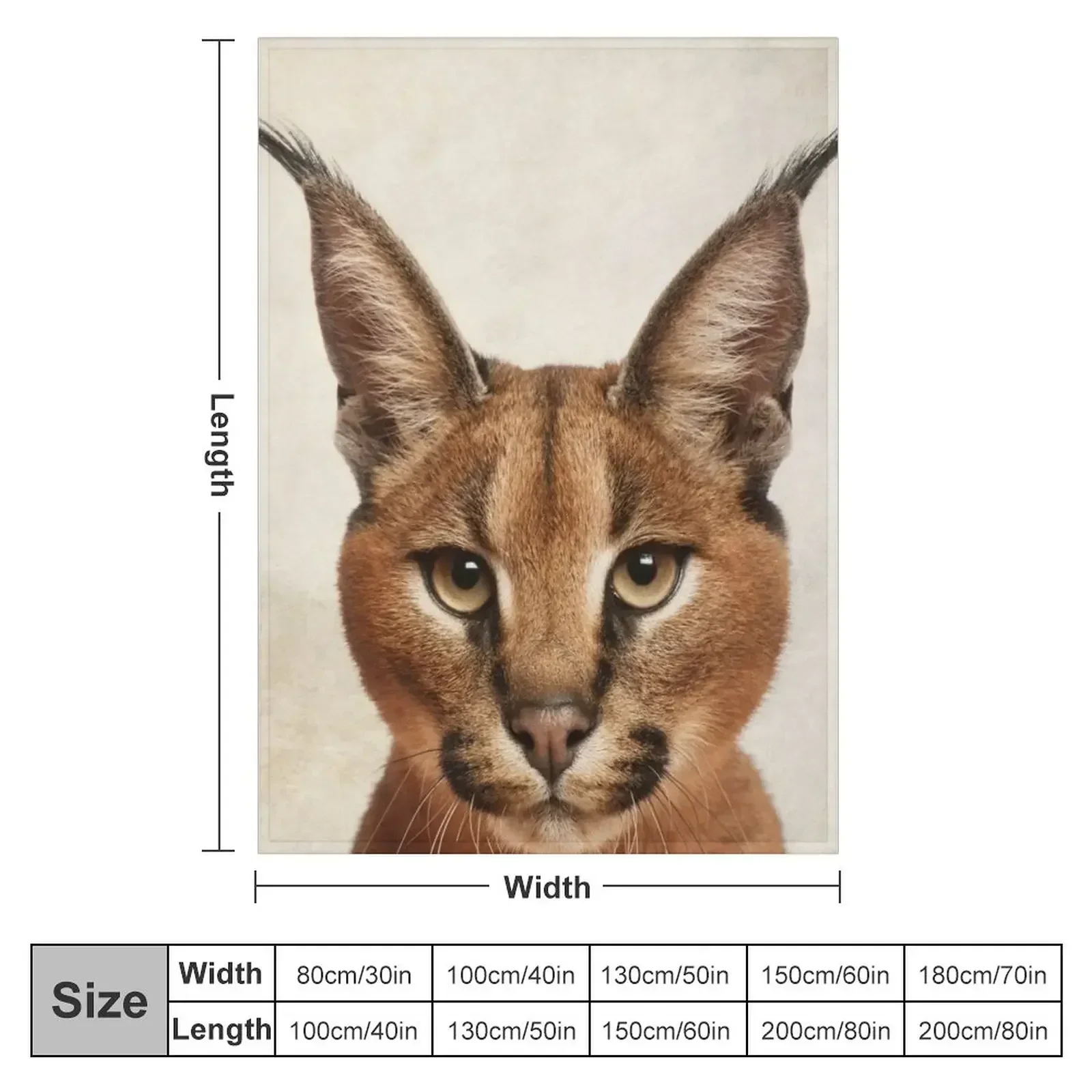 Caracal Cat Art, Savanna Animal Portrait Throw Blanket funny gift Hair Kid'S Sofa Quilt Blankets