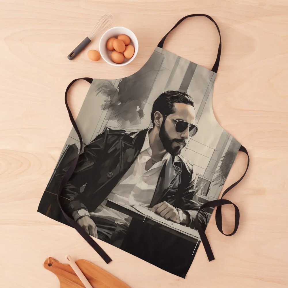 

Monochrome art by Nayib Bukele Apron kitchen and home christmas kitchen cloths kitchen girl Costume Waiter Apron