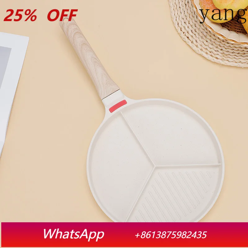 

LMM household portable three-hole frying pan breakfast separated fried egg non-stick steak pan