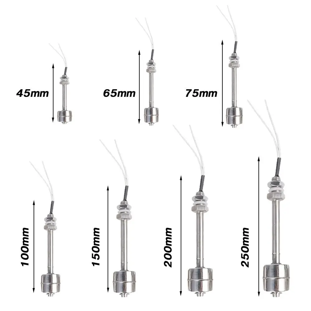 التبديل مزدوجة الكرة تعويم التبديل 45-250 مللي متر خزان السائل مستوى المياه الاستشعار الفولاذ المقاوم للصدأ تعويم التبديل خزان أجهزة استشعار تدفق حمام السباحة #6
