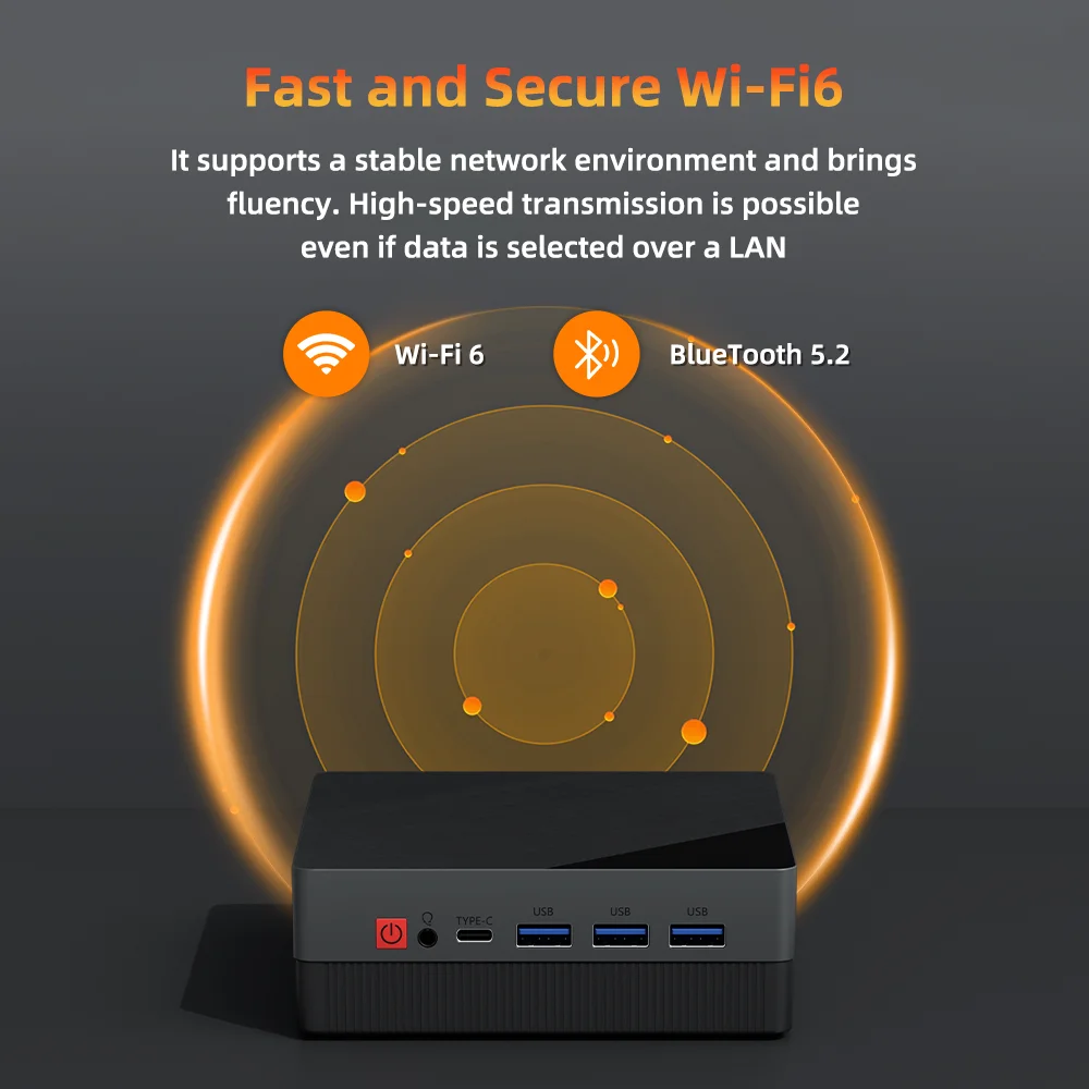 Texhoo MINI PC Ryzen 5 4500U DDR4 16G RAM 512G SSD WIFI6 BT5.2 Windows 11 LAN*2 HDMI*2 USB3*3 Dual 4k Display Desktop Computer