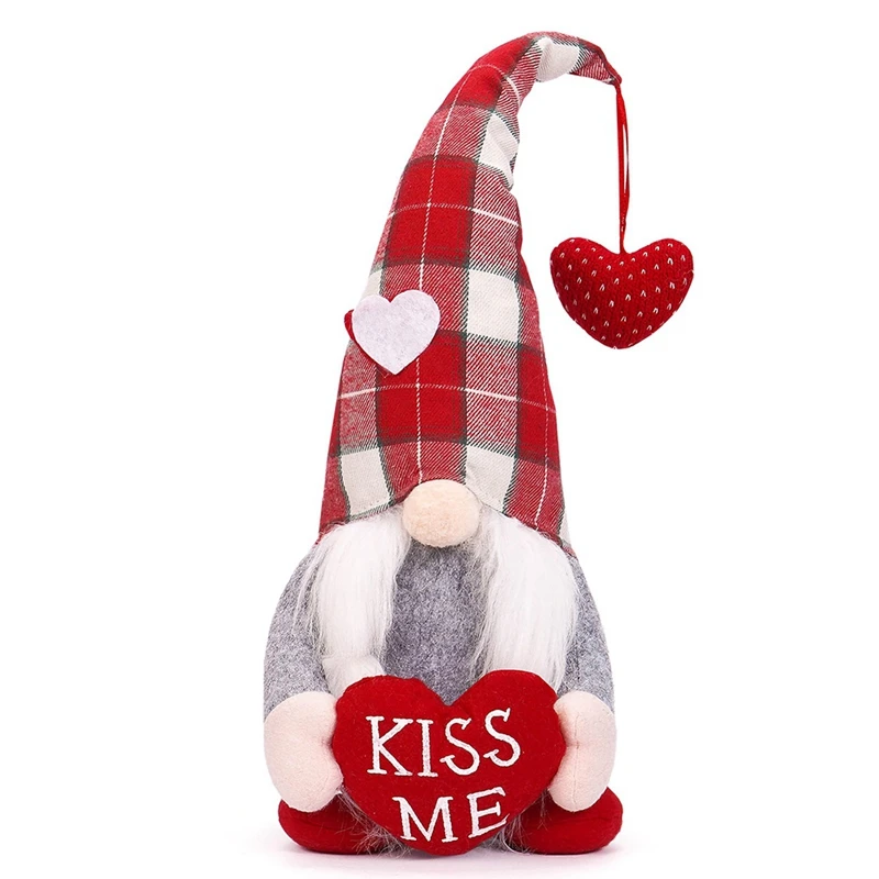 Decorazioni per gnomi di san valentino-2 pezzi gnomi di san valentino decorazioni per la tavola di casa in peluche, Mr & Mrs. Sweet Gnome svedese su muslimate