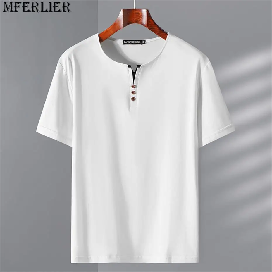 10XL Plus T-shirt Men Summer Short Sleeve T Shirt Big Size Tops Tees Male Casual Solid Color Tshirt 12XL