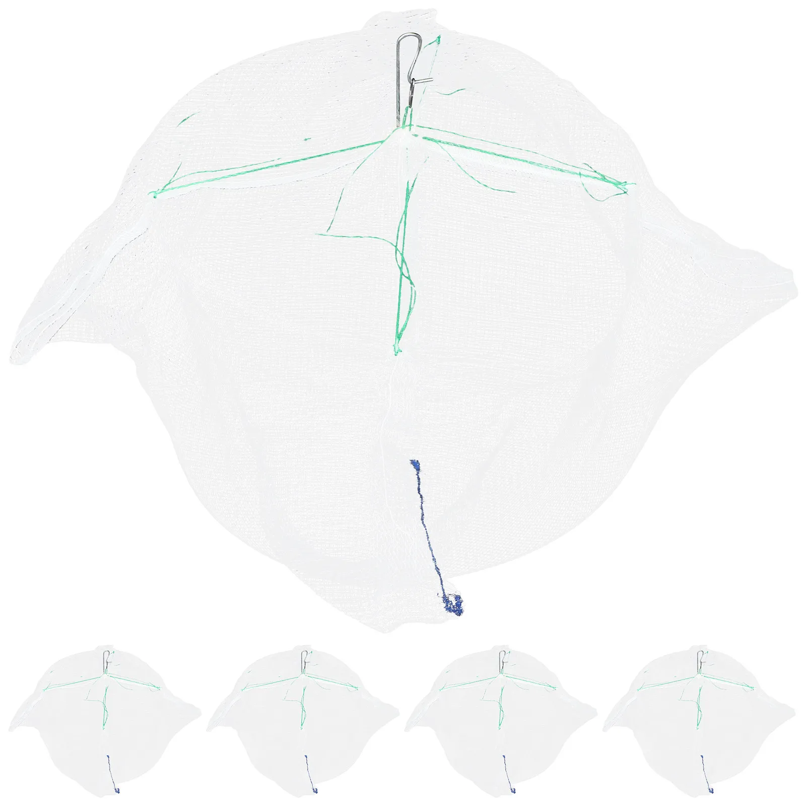 

5Pcs Children's Fishing Net Cage Lightweight Foldable Transparent Mesh Shrimp Catching Net for Outdoor Pond Fishing Reusable