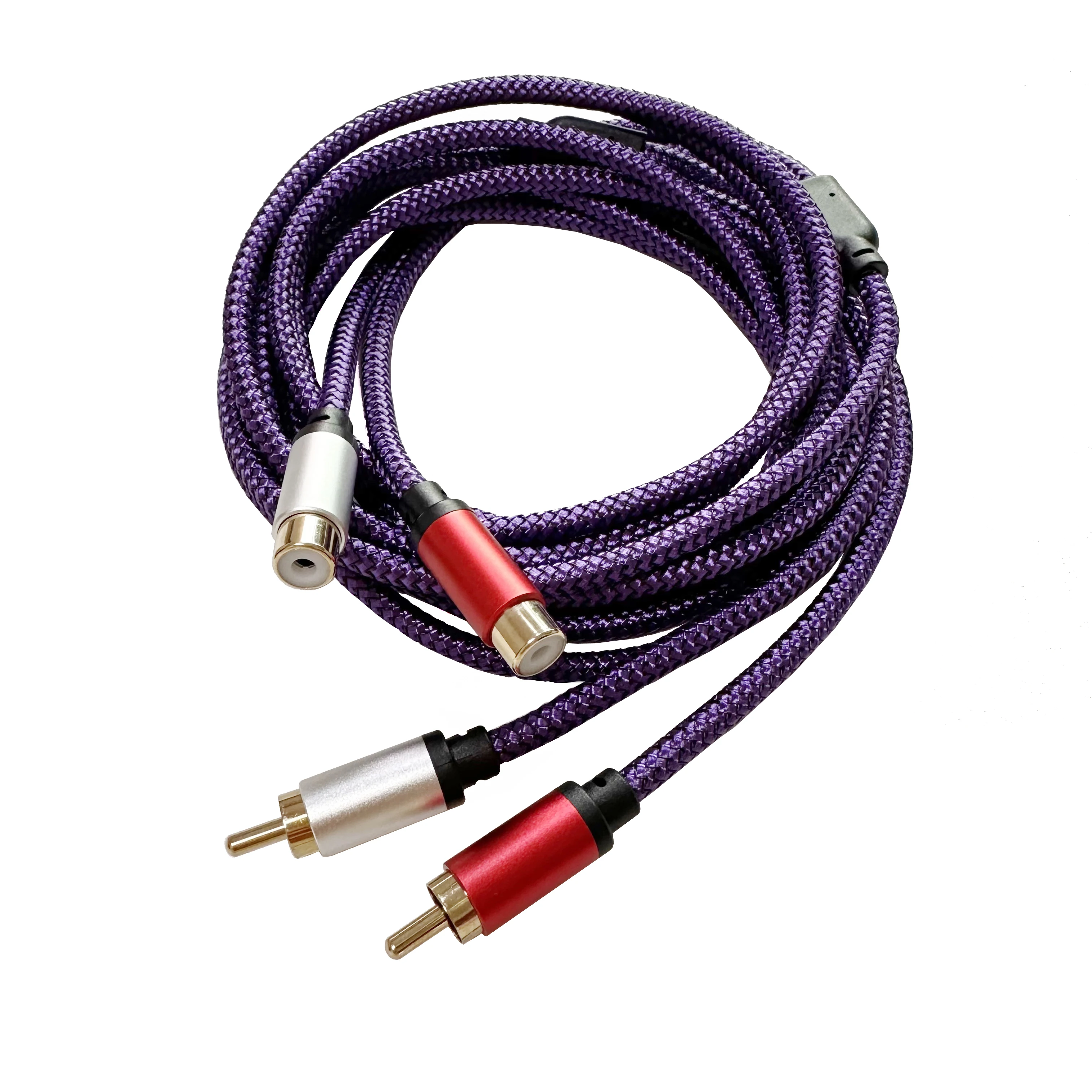 2RCA macho a 2RCA hembra, 2 cables de extensión RCA trenza de nailon 2 RCA macho a 2 RCA hembra Cable de extensión de Audio estéreo 5m/20m